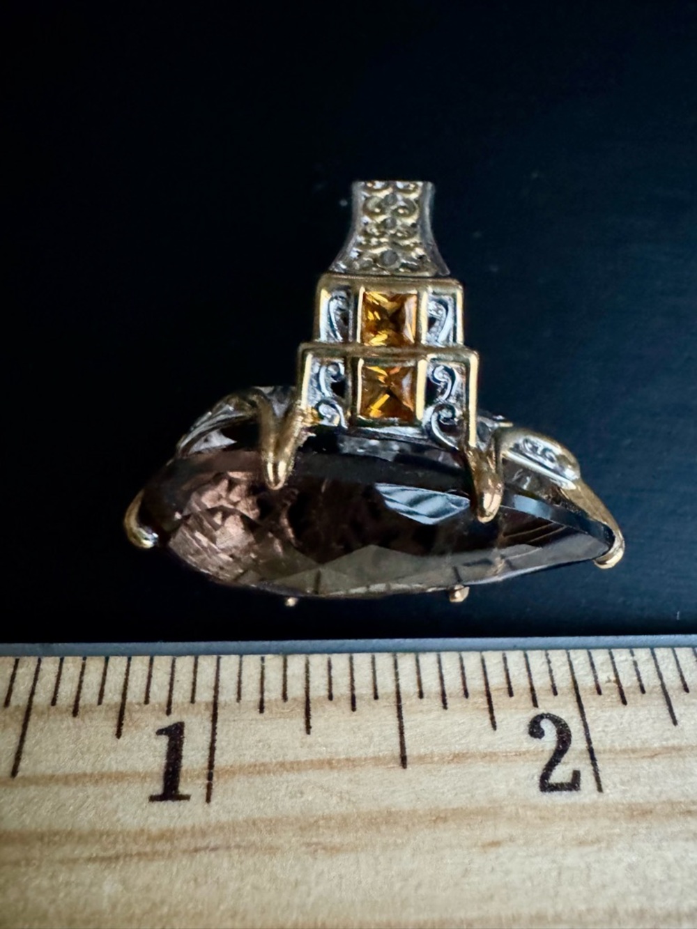 Michael Valitutti Gems En Vogue 24k Gold Over Silver Smokey Quartz N Citrine - 7 - Picture 10 of 13